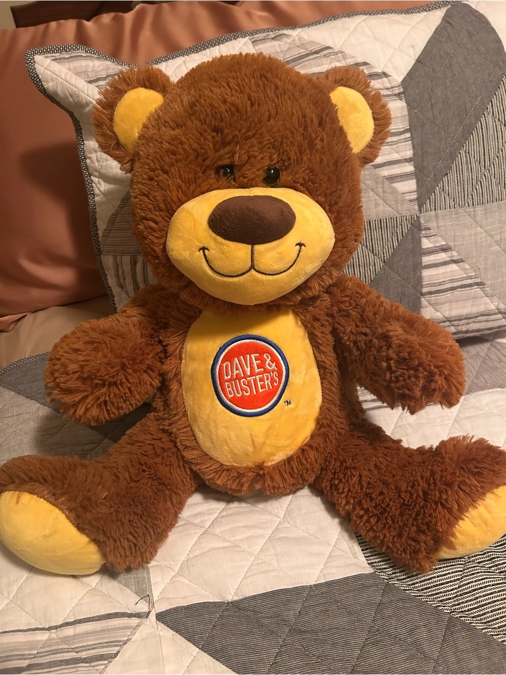 Dave And Busters Brown Plush Teddy Bear 13” 2016